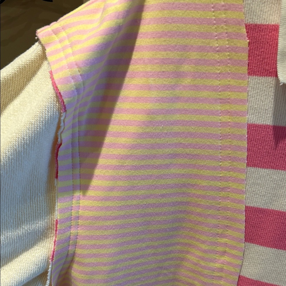 Hem & Thread Pink and Cream Striped Pullover - Picture 4 of 6